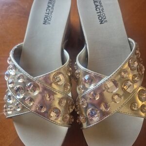 Kenneth Cole Reaction Gold Embellished Women's Sandals